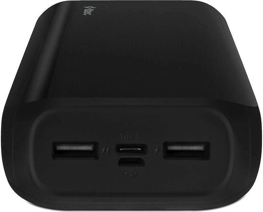 TTEC ReCharger Ultra Power Bank 30000mAh 10.5W with 2 USB-A Ports and USB-C Port Black