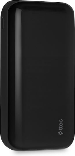 TTEC ReCharger Ultra Power Bank 30000mAh 10.5W with 2 USB-A Ports and USB-C Port Black