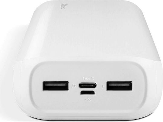 TTEC ReCharger Ultra Power Bank 30000mAh 10.5W mit 2 USB-A Anschlüssen und USB-C Anschluss Weiß