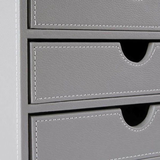 Osco Leather Desktop Drawer 5 Number of Spit 25x33.5x31cm Gray