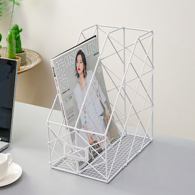 Next Magazine File Organizer Metal White 25x16x30cm.