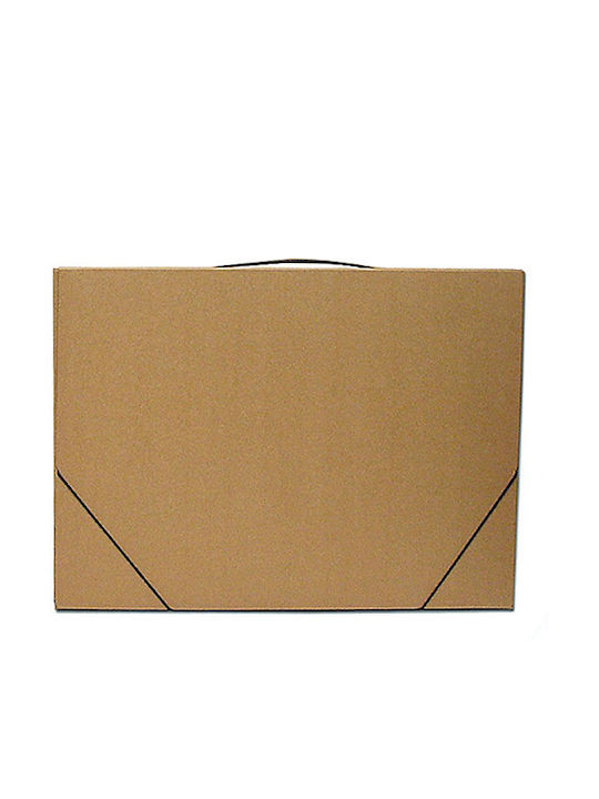 Papercraft Οικολογική Τσάντα Σχεδίου με Λάστιχο και Χερούλι 35x50x5cm Μπεζ