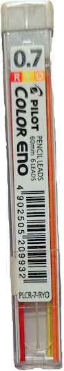 Pilot 6 Packages x 6 Mechanical Pencil Leads Color Eno Thickness 0.7mm Red
