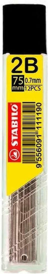 Stabilo 12 Packages x 12 Pencil Leads 3207 Thickness 0.7mm Type 2B