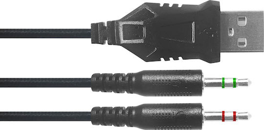 SpeedLink Voltor LED Over Ear Gaming Headset με σύνδεση 2x3.5mm / USB