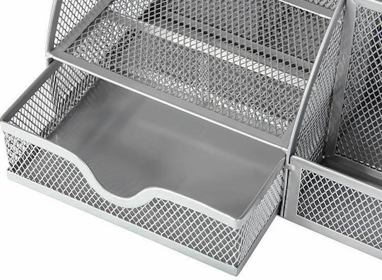 Metallic Desk Organizer in Silver Color 1pcs 28x12.5x14cm