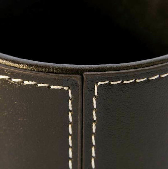 Leather Pencil Holder in Brown Color 1pcs 9x9x10.5cm