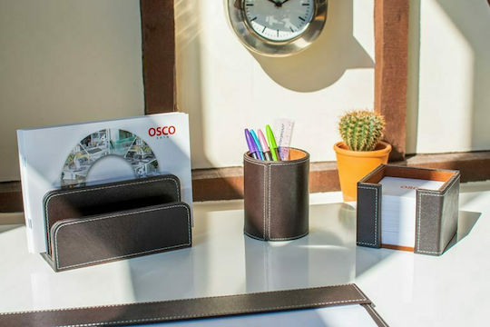 Leather Pencil Holder in Brown Color 1pcs 9x9x10.5cm