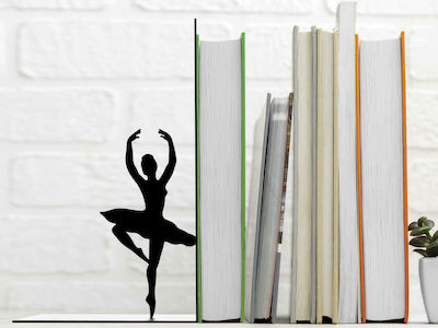 Metal Bookend Ballerina in Black Color 17x10x10cm.