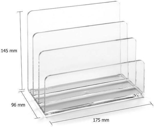 Kunststoff Briefhalter in Transparent Farbe 1Stück 17.5x10x14cm