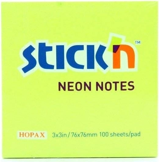Stick'N Autocolante Hârtii de Notițe în Cub 100 Foi Verzi 7.6x7.6buc