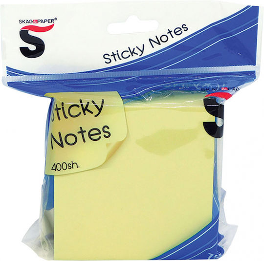 Skag Sticky Note Pads in Cube 400 Sheets Yellow 7.5x7.5pcs