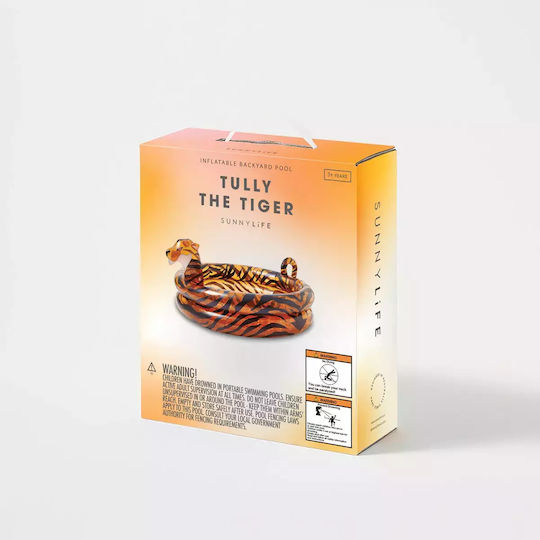 Sunnylife Tully the Tiger Παιδική Στρογγυλή Πισίνα PVC 270lt Φουσκωτή 115x68εκ.
