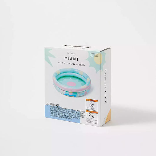 Sunnylife Miami Παιδική Στρογγυλή Πισίνα PVC Φουσκωτή 150x39εκ. Μπλε
