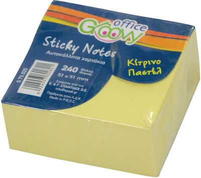 Groovy Sticky Notes Post-it Notes Pad Cube Yellow 5.1x5.1cm