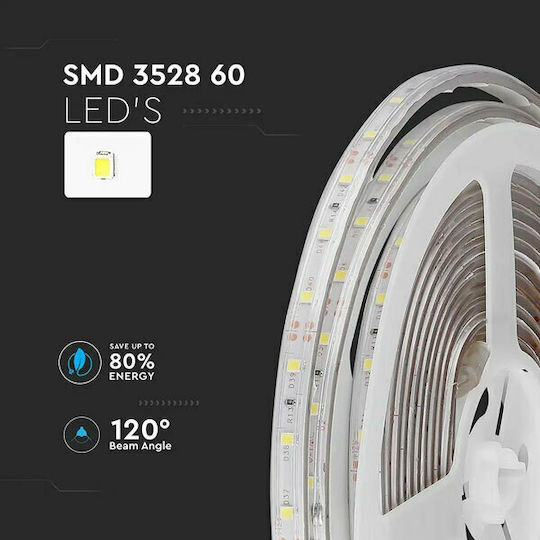 V-TAC Wasserdicht LED-Streifen 12V Natürliches Weiß Licht 5m Typ SMD3528