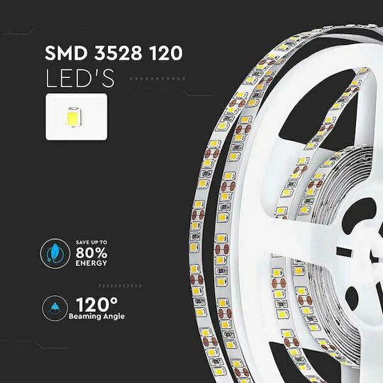 V-TAC LED Strip 12V Warm White Light 5m Type SMD3528