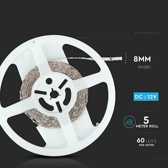 V-TAC LED Strip 12V Warm White Light 5m Type SMD2835