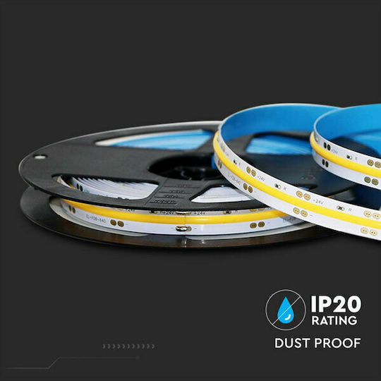 V-TAC LED Strip 24V Warm White Light 5m Type COB