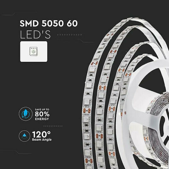 V-TAC Ταινία LED 12V Ψυχρό Λευκό Φως 5m Τύπου SMD5050