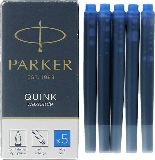 Parker Quink 5 Ανταλλακτικά Μελάνια για Πένα Μπλε