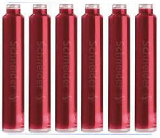Schneider 6 Replacement Inks for Fountain Pen Red
