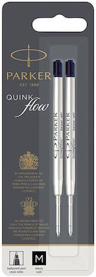 Parker Quinkflow Replacement Ink for Ballpoint in Black color Medium 2τμχ 2pcs 1950372