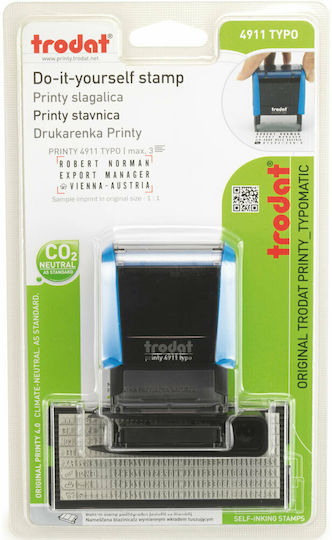 Trodat Rectangular Self-Inking DIY Stamp In English Language With Blue Ink