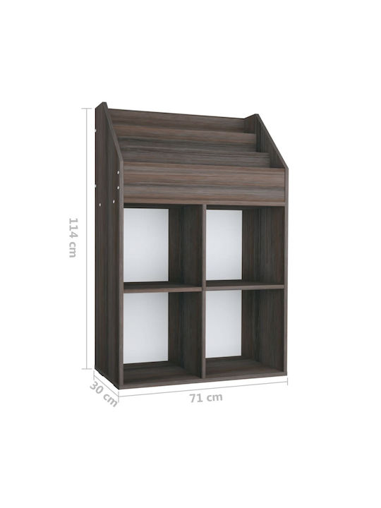 Παιδική Ραφιέρα Δαπέδου Γκρι/Sonoma 71x30x114εκ.