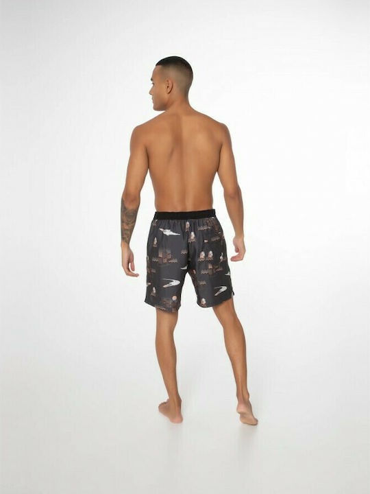 Men's Swimwear Bermuda Deep Grey with Patterns