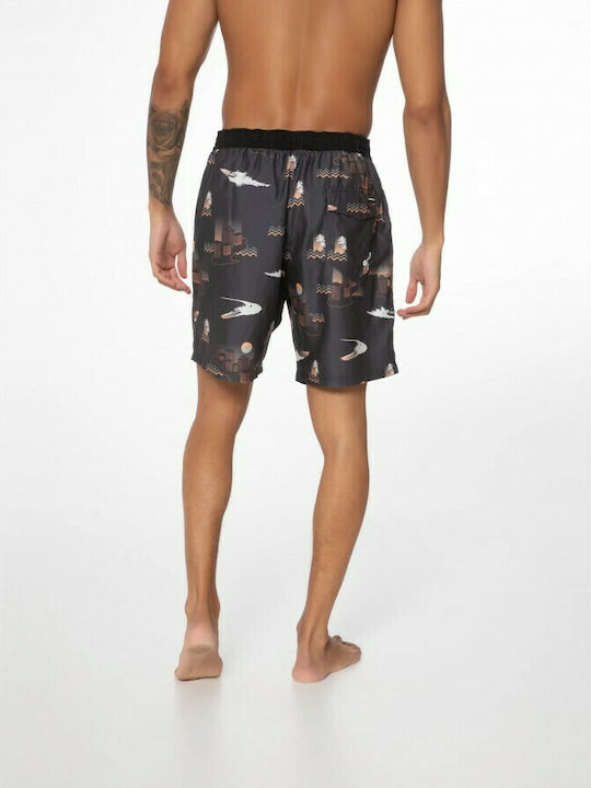 Men's Swimwear Bermuda Deep Grey with Patterns