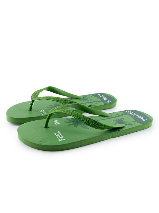 Love4shoes Men's Flip Flops Green