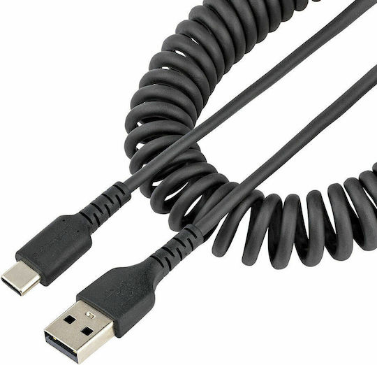 StarTech Spiral USB 2.0 Cable USB-C male - USB-A Μαύρο 0.5m S55148207