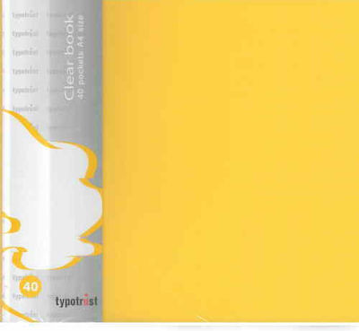 Typotrust Ντοσιέ Σουπλ με 40 Διαφάνειες για Χαρτί A4 Κίτρινο