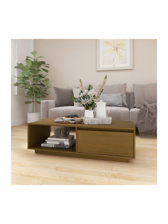 Rectangular Solid Wood Side Table Μελί L110xW50xH33.5cm