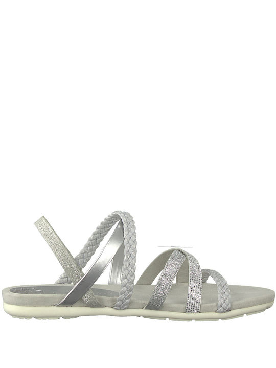 Marco Tozzi Women's Flat Sandals Anatomic in Silver Color