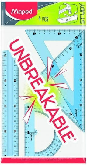 Maped Set von 4 geometrischen Instrumenten Kunststoff Study Unbreakable (Μiverse Farben)