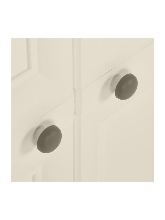 Zweiflügeliger Schrank Kunststoff mit Trennwand & 2 Regale Cream 79x43x85.5cm