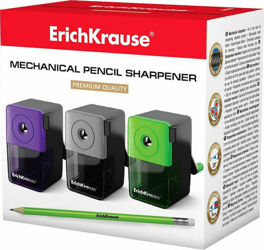 ErichKrause Plastic Ascuțitoare Butoiaș cu Manivelă (Culori diverse) 1buc