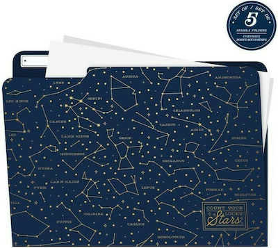 Legami Milano Mappe Zweiteilig Blau Stars 5Stück