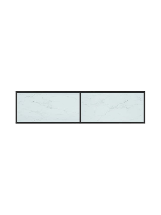 TV-Ständer aus Metall & Glas Schwarz M160xT40xH40,5cm