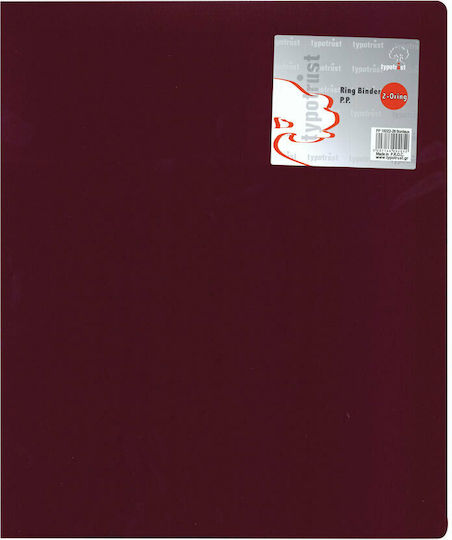 Typotrust Ντοσιέ με 2 Κρίκους για Χαρτί A4 Μπορντό FP15022