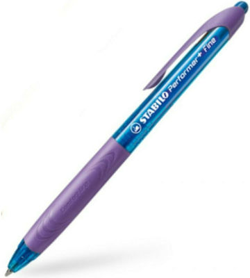 Stabilo Στυλό Ballpoint 0.7mm με Μπλε Mελάνι Performer+ Fine Μωβ