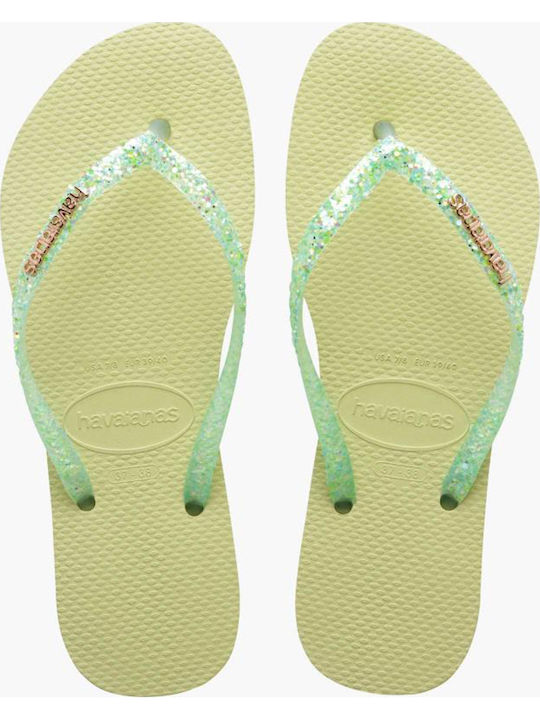 Havaianas Slim Glitter Flourish Flip Flops Verzi