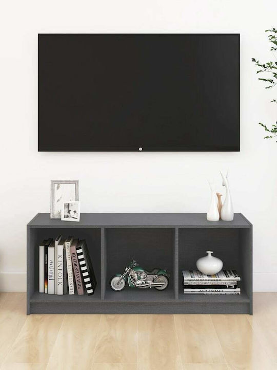 vidaXL TV-Ständer aus Massivholz Grau M104xT33xH41cm