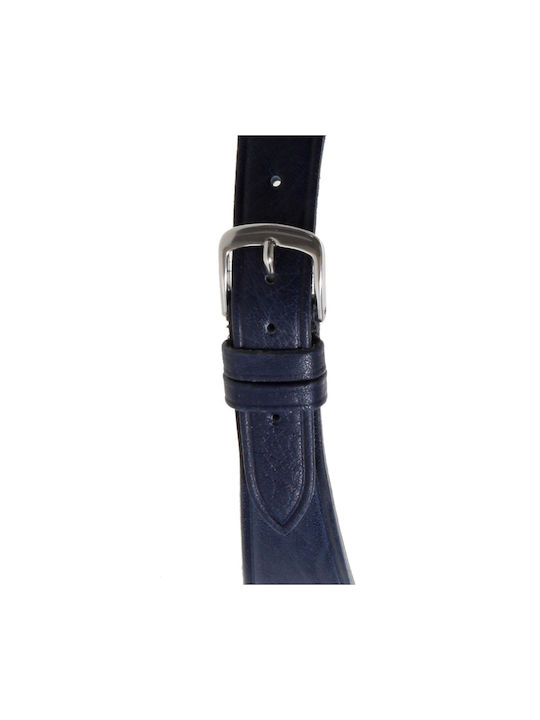 Tzevelion 103/56 Leather Strap Navy Blue 16mm