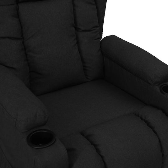 Πολυθρόνα Relax με Υποπόδιο Μαύρη 72.5x96x99.5cm
