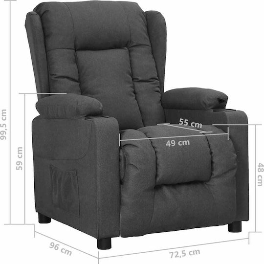 Relaxsessel mit Fußhocker Dark Grey 72.5x96x99.5cm