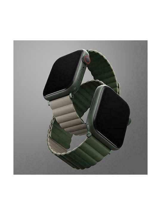 Uniq Revix Reversible Armband Silikon Green/Taupe (Apple Watch Ultra/SE/8/7/7/6/5/4) UNIQ-45MM-REVGRNTPE