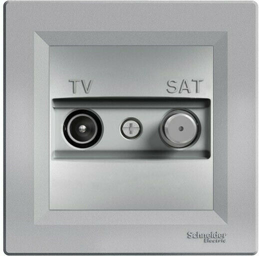 Schneider Electric Asfora TV and Radio Antenna Socket Aerial in Silver color EPH3300261